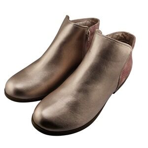 Mia Girl's Ankle‎ Boots Size 6M Rose Gold Snake Print Zipper Casual Shoes New